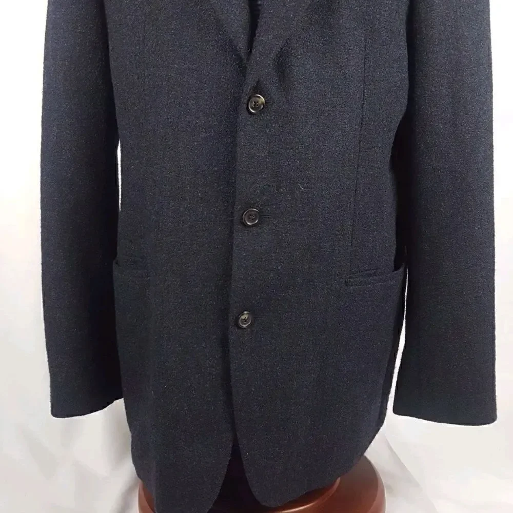 Hugo Boss Men's Blazer Size 42L Sunderland Dark Gray Lined 3 Button Virgin Wool
